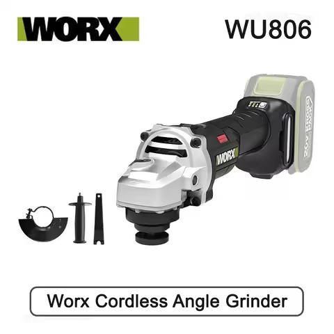 Worx Cordless Angle Grinder Brushless WU806 9500rpm Clutch Protection for Polishing Cutting Electric