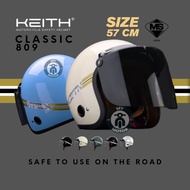 KEITH 809 ORIGINAL size 57cm Helmet Motorsikal MURAH Gaya Retro Topi Keledar