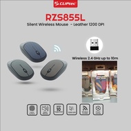 CLiPtec RZS855L Wireless Leather Silent XILENT 2.4Ghz Original Mouse with Battery thin Slim Design G