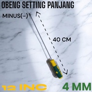 OBENG PANJANG 12INC MINUS(-) OBENG SETTING 4MM GAGANG KARET MURAH S3306B