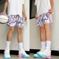 Men's purple pink street style basketball shorts, basketball shorts, American shorts, men's shorts, 