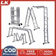 Ladder Aluminum 12/16/20FT Multi-purpose Foldable Extension Ladder Heavy Duty Alloy Thickened Ladder