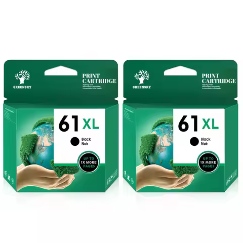 2pk #61 XL Black Ink Cartridges for HP ENVY 4500 4501 4502 4504 5530 5531 5535