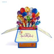 QG  Christmas Greeting Card Diy Birthday Card Magical 3d Birthday Greeting Card with Light Music Surprise Perfect Gift for Birthdays