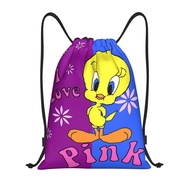 Tweety Bird Drawstring Bag Student Drawstring Double-Shoulder Backpack Schoolbag,Travel Fitness Bags