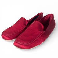 Unused ▲PRADA Prada Silk Blend Satin Flat Shoes, Slip-ons , RED 37, with Box, Made in Italy, Women's