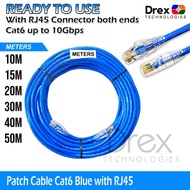 10M 15M 20M 30M 40M 50M Gigabit Cat6 Cat6E Network Cable Patch Cord Cable With Rj45 Cat6E Blue