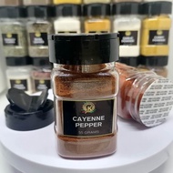 4K CAYENNE PEPPER, PURE, IMPORTED, SEALED, BUTTERFLY CAP, Square Plastic Spice Shaker (NET- 55grams)