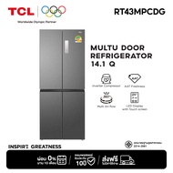 TCL ตู้เย็น 4 ประตู ขนาด 14.1Q / 400L รุ่น RT43MPCDG สีเทา แผงควบคุมระบบดิจิตอล Twin Eco Inverter คว