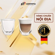 Set of 2 German Domestic Delonghi Cappuccino glass cups 270 ml, Set of 2 coffee cups, German Relaxing Teasnt 290151