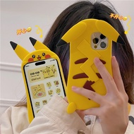 3D Cute Cartoon Pikachu silicone soft Case cover for iphone  15 14 13  pro max