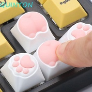 QUINTON Cat Paws Corgi Buttock Keycap, LED Silicone Pink Cat Claw Keycap Key Chain, Keyboard Button 