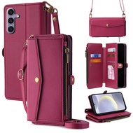 for Samsung Galaxy M35 A26 A56 A36 A06 A16 A35 A55 A25 5G Wallet Leather Case Flip Cover Multifuncti