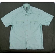 VINTAGE AIGLE SHIRT GREEN BUTTON MEN USED LARGE SIZE