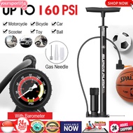 SG Seller| Bicycle Bike Pump 160PSI High Pressure With Baromete for All bike Car/Motor/Pool/Balloon 