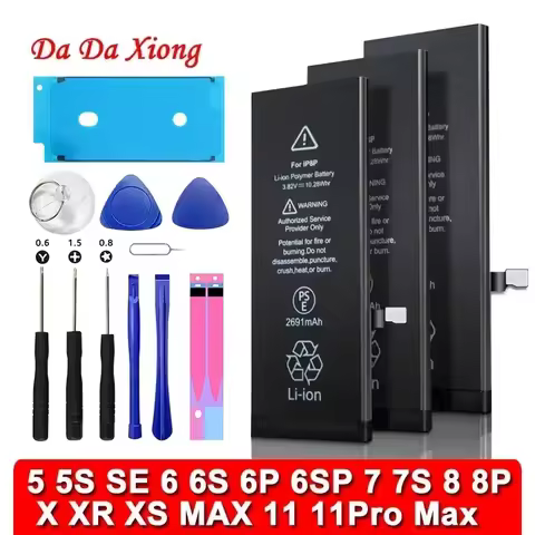 New 2025 Zero-cycle High-quality Battery For IPhone 7 6S 6 5S 5 7Plus 8Plus SE 2020 X XR XS 11 PRO M