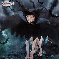 Halloween Pet Bat Wings Cool black bat Halloween costume for kittens with wings and hat