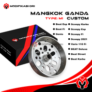 MANGKOK GANDA KNURLING CARTEL BEAT KARBU BEAT FI MANGKOK GANDA CUSTOM BUBUT BEAT SCOOPY GENIO CVT