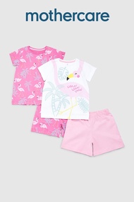 ชุดนอนเด็กผู้หญิง Mothercare Flamingo Shortie Pyjamas - 2 Pack HD922