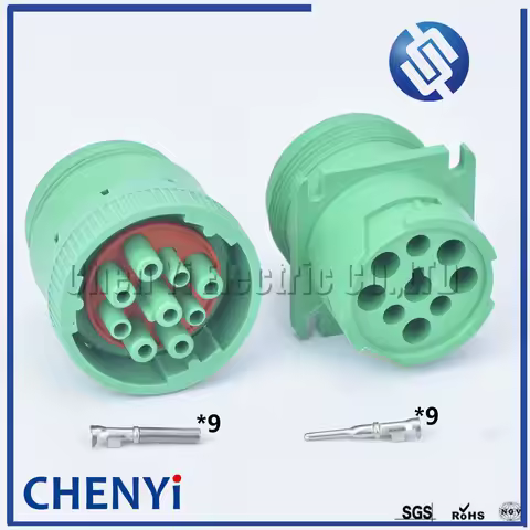 Green 9 pin waterproof auto connector Diagnosctic Tool circular Connector HD16-9-1939S HD10-9-1939P 