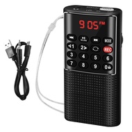 【FAS】-Pocket FM Walkman Radio Portable Battery Radio with Recorder, Lock Key, , Rechargeable Sound Recorder