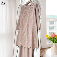 ZOE ARISAH Resca Kurung Premium Sulam Kurung Pahang Cotton Embroidery Baju Raya 2026 Teal Wine Baru 