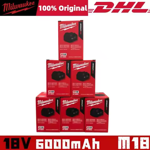 100% Original Milwaukee battery M18,6.0Ah,Milwaukee charger,M18B6 M18B5 48-11-1860, 48-11-1850, 48-1