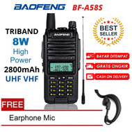 bergaransi BF-A58S Waterproof Tri-Band WalkieTalkie 10W walkie talkie jarak jauh 20km walkie talkie 