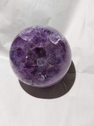 烏拉圭 水晶球 開口笑 紫晶洞 紫水晶洞 直徑約十公分 帶原皮