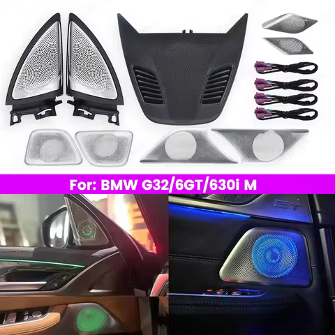 LED 11 Colors Ambient Light Speaker Cover For BMW G32 New 6GT 630i Car Midrange Tweeter HiFi Music S