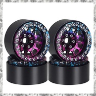 (DKCZ) For 1/10 Rc Crawler Axial Scx10 Yikong Trx4 Redcat D90 1.9 Inch Metal Beadlock 12 Round Hole