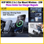 KIIP WC01 2 in 1 Car Mount Wireless - 15W Phone Holder Car Charger Magsafe Magsafe Car Holder