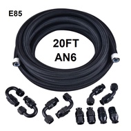 6AN 6AN AN8 an10 an16 black nylon braided stainless steel fuel line cooling hose fitting kit with pt