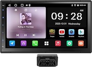 Android Double DIN Radio with OBD2 Bluetooth Diagnostics, Car Radio 2DIN 7 Inch Digital Media Receiv