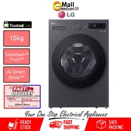 LG F2515SNTGE 15kg Washing Machine Slim Front Load Washer with AI | Mesin Basuh | Front Load