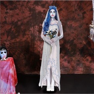 Holy Festival White Ghost Robe Long Skirt Ghost Bride Masquerade Costume Ghost Costume Death Costume