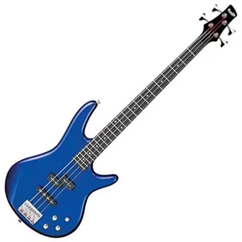 Gio GSR200JB Bass Guitar - Jewel Blue Electric Bass Guitar with Maple Fingerboard Jet Black Finish L