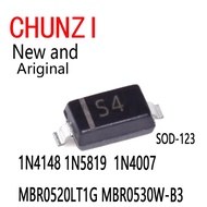 100Pcs New SMD Diode 0805 1206 SOD-123 1N5819 1N4007 1N4148 MBR0520LT1G MBR0530W-B3 SOD-323 1N4148WS