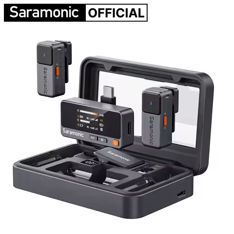 Saramonic Air Wireless Lavalier Microphone Noise Cancelling Lapel Mic for iPhone 15/16 Android Smart