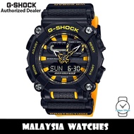 (OFFICIAL WARRANTY) Casio G-Shock GA-900A-1A9 Heavy Duty Digital-Analog Black Dial Yellow Resin Stra