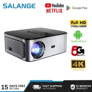 Salange X3 โปรเจคเตอร์แบบพกพา Full HD 1080P 5G WiFi บลูทู ธ Android 9.0 500 ANSI Full HD 4K 1080P ภา