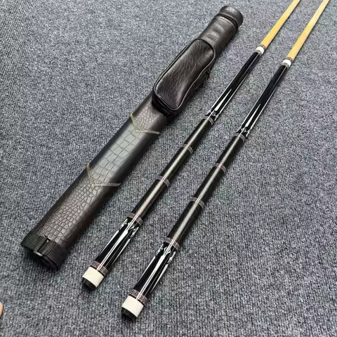 Handmade 1/2 Pool Cue Stick With case and Accessories, 58in 12.5mm Tip for Home & Club Use English C