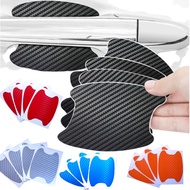 4pc Car Door Handle Bowl Scratch Protective Sticker Universal Automobiles Door Handle Carbon Fiber Protector Exterior Accessorie