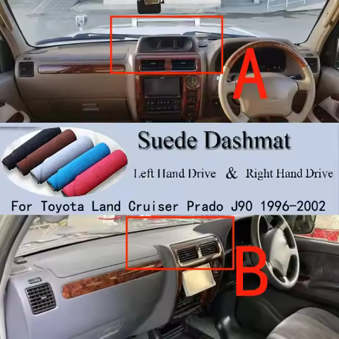 For Toyota Land Cruiser Prado J90 90 120 1996 - 2002 GXL Suede Dashmat Dash Mat Dashboard Cover Anti