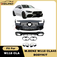 W118 Mercedes Benz CLA CLA180 CLAA200 CLA250 AMG CLA45 Bodykit Front Bumper Side Skirt Rear Bumper