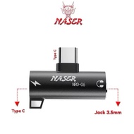 NASER OTG TYPE C TO 3.5MM AUDIO NRO-06 / OTG SPLITTER CONVERTER 2IN1 HEADSET AND USB CHARGER CONNECT