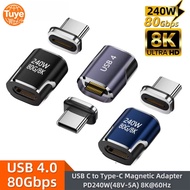 Tuye USB4.0 Thunderbolt4/3 Magnetic USB C To Type-C 240W 80Gbps Fast Charging Magnet Charge Converte