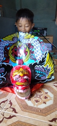 Barongan anak murah - Barongan Anak umur 10 Devil asli 1 set Anak2 Laki laki Pecut Bopo 2 meter asli