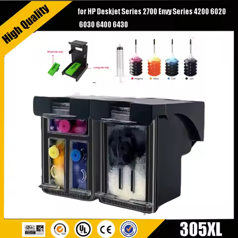 Einkshop 305XL Refill Ink Cartridge Compatible for HP 305 XL Hp305 for HP Deskjet Series 2700 Envy S