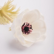 Artificial Anemone Blooms, Pure White / Plastic Flower Decoration